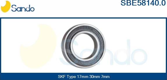 Sando SBE58140.0 - Bearing www.autospares.lv