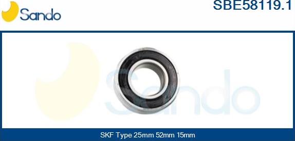 Sando SBE58119.1 - Bearing www.autospares.lv