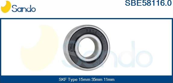 Sando SBE58116.0 - Bearing www.autospares.lv