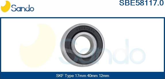 Sando SBE58117.0 - Bearing www.autospares.lv