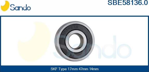 Sando SBE58136.0 - Bearing www.autospares.lv