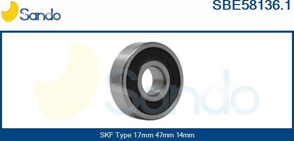 Sando SBE58136.1 - Bearing www.autospares.lv