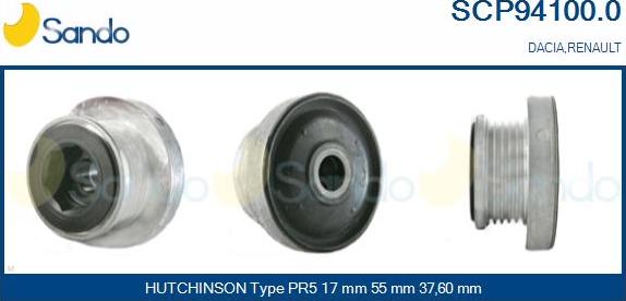 Sando SCP94100.0 - Piedziņas skriemelis, Ģenerators www.autospares.lv