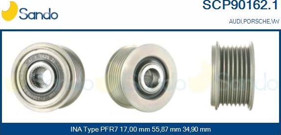 Sando SCP90162.1 - Шкив генератора, муфта www.autospares.lv