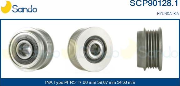 Sando SCP90128.1 - Шкив генератора, муфта www.autospares.lv