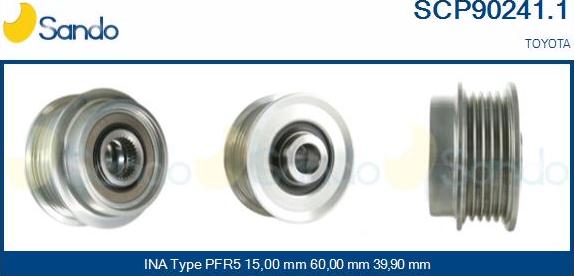 Sando SCP90241.1 - Шкив генератора, муфта www.autospares.lv