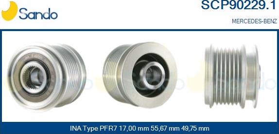 Sando SCP90229.1 - Pulley, alternator, freewheel clutch www.autospares.lv