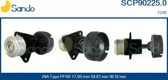 Sando SCP90225.0 - Piedziņas skriemelis, Ģenerators www.autospares.lv