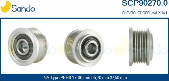 Sando SCP90270.0 - Pulley, alternator, freewheel clutch www.autospares.lv