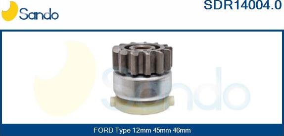 Sando SDR14004.0 - Pinion, bendix, starter www.autospares.lv