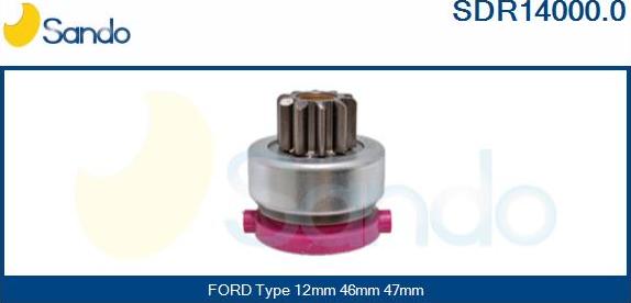 Sando SDR14000.0 - Pinion, bendix, starter www.autospares.lv