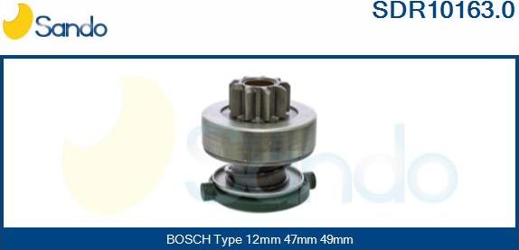 Sando SDR10163.0 - Pinion, bendix, starter www.autospares.lv