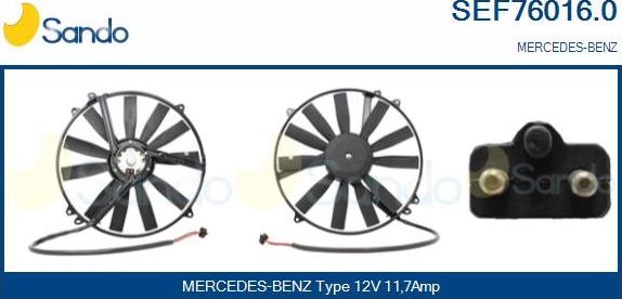 Sando SEF76016.0 - Electric Motor, radiator fan www.autospares.lv