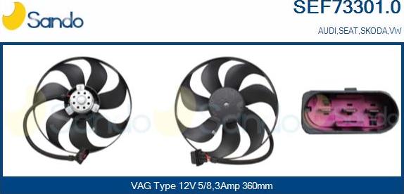 Sando SEF73301.0 - Ventilators, Motora dzesēšanas sistēma www.autospares.lv