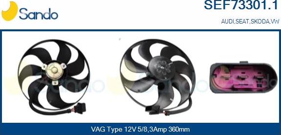 Sando SEF73301.1 - Ventilators, Motora dzesēšanas sistēma www.autospares.lv