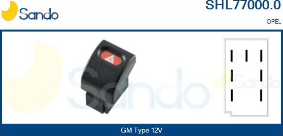 Sando SHL77000.0 - Hazard Light Switch www.autospares.lv