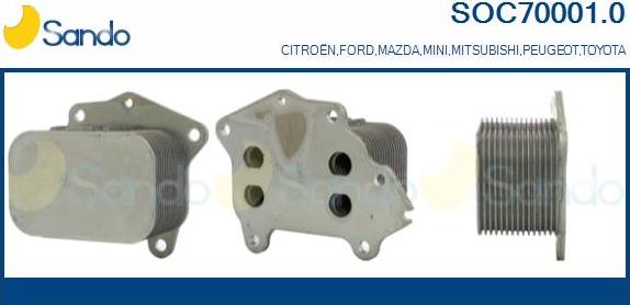 Sando SOC70001.0 - Eļļas radiators, Motoreļļa www.autospares.lv