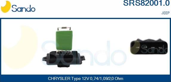 Sando SRS82001.0 - Rezistors, Salona ventilators www.autospares.lv