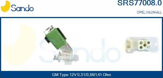 Sando SRS77008.0 - Rezistors, Salona ventilators www.autospares.lv