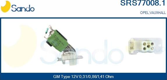 Sando SRS77008.1 - Rezistors, Salona ventilators www.autospares.lv