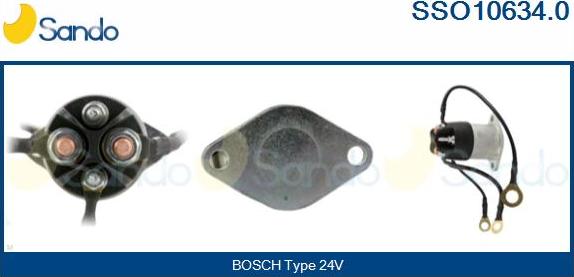 Sando SSO10634.0 - Тяговое реле, соленоид, стартер www.autospares.lv