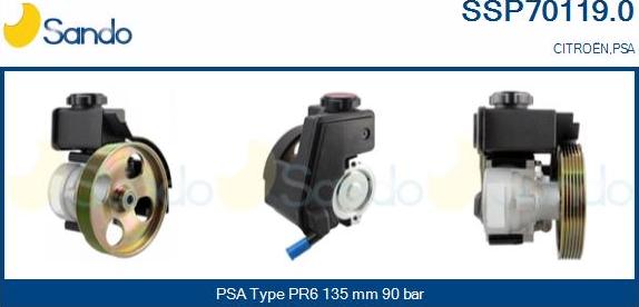 Sando SSP70119.0 - Hydraulic Pump, steering system www.autospares.lv