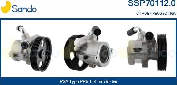 Sando SSP70112.0 - Hydraulic Pump, steering system www.autospares.lv