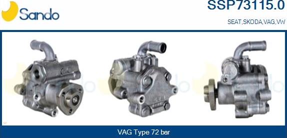 Sando SSP73115.0 - Hydraulic Pump, steering system www.autospares.lv