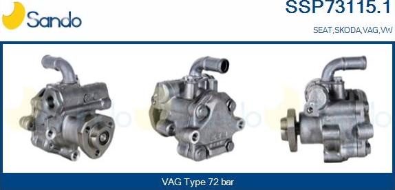 Sando SSP73115.1 - Hydraulic Pump, steering system www.autospares.lv