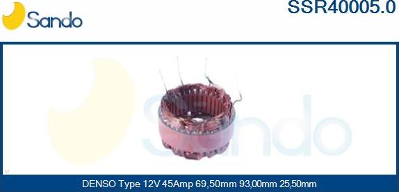 Sando SSR40005.0 - Stator, alternator www.autospares.lv