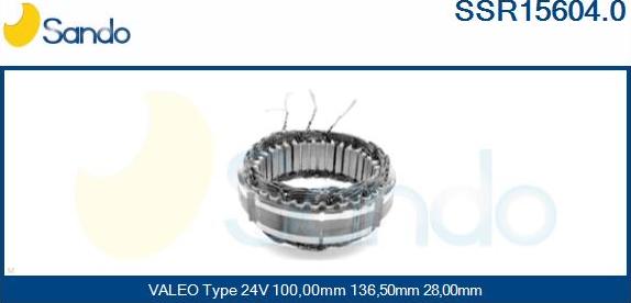 Sando SSR15604.0 - Stator, alternator www.autospares.lv