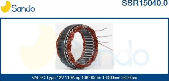 Sando SSR15040.0 - Stators, Ģenerators www.autospares.lv