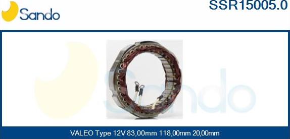 Sando SSR15005.0 - Stator, alternator www.autospares.lv