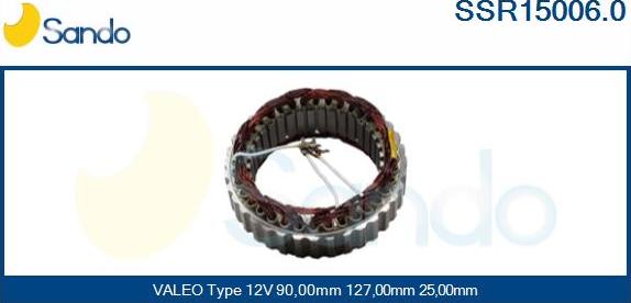 Sando SSR15006.0 - Stator, alternator www.autospares.lv