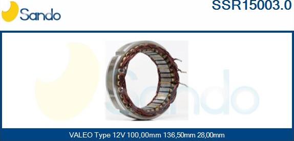 Sando SSR15003.0 - Stator, alternator www.autospares.lv