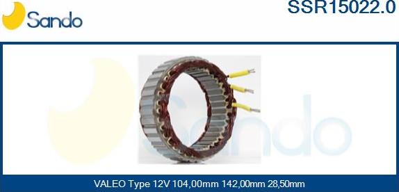 Sando SSR15022.0 - Stators, Ģenerators www.autospares.lv