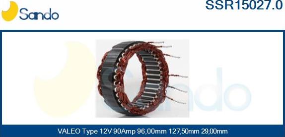 Sando SSR15027.0 - Stator, alternator www.autospares.lv