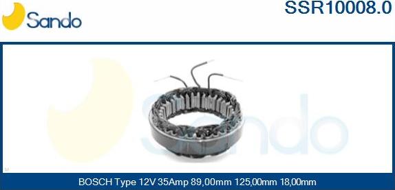 Sando SSR10008.0 - Stator, alternator www.autospares.lv