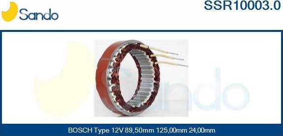 Sando SSR10003.0 - Stator, alternator www.autospares.lv