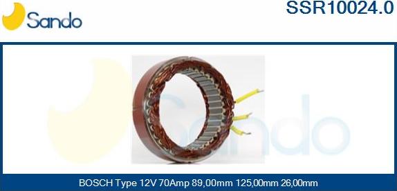 Sando SSR10024.0 - Stators, Ģenerators www.autospares.lv