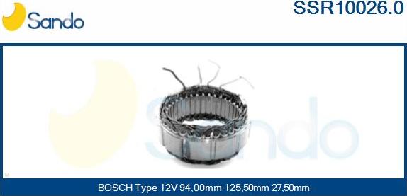 Sando SSR10026.0 - Stator, alternator www.autospares.lv