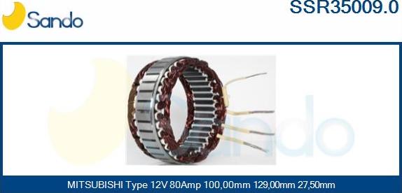 Sando SSR35009.0 - Stator, alternator www.autospares.lv