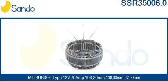 Sando SSR35006.0 - Статор, генератор www.autospares.lv