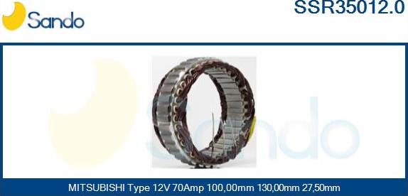 Sando SSR35012.0 - Stator, alternator www.autospares.lv