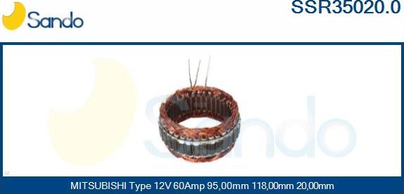 Sando SSR35020.0 - Stator, alternator www.autospares.lv