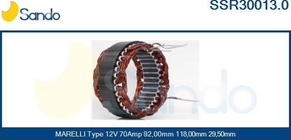 Sando SSR30013.0 - Stators, Ģenerators www.autospares.lv