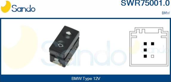 Sando SWR75001.0 - Выключатель, стеклоподъемник www.autospares.lv