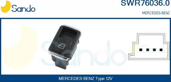 Sando SWR76036.0 - Slēdzis, Stikla pacēlājmehānisms www.autospares.lv