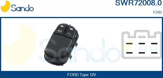 Sando SWR72008.0 - Выключатель, стеклоподъемник www.autospares.lv