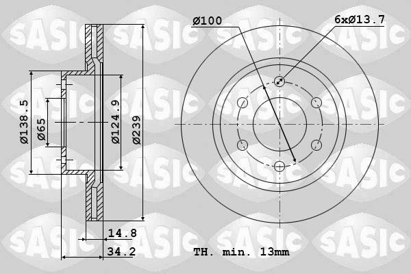 Sasic 9004901J - Bremžu diski autospares.lv